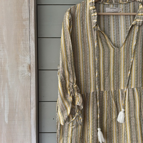 Cream Tassel Striped Dress – Size 40 (US M) - Picture 4 of 7
